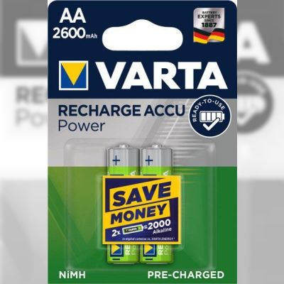 Аккумулятор VARTA RECHARGEABLE ACCU AA 2600mAh BLI 2 NI-MH (READY 2 USE) (5716101402)