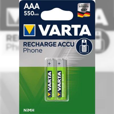 Аккумулятор VARTA NI-MH Phone AAA 550 мАч, 2 шт. (58397101402)
