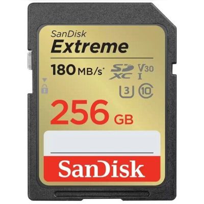 Карта памяти SanDisk SD 256GB C10 UHS-I U3 R180/W130MB/s Extreme V30 (SDSDXVV-256G-GNCIN)