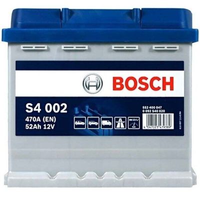Автомобильный аккумулятор Bosch 52Ah-12v (S4002), R+, EN470 (5237808880) (0092S40020)