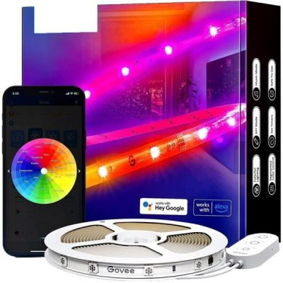 Лента светодиодная умная Govee H619A RGBIC Basic Wi-Fi + Bluetooth LED Strip Light With Protective Coating 5м Белый (H61
