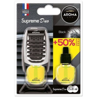 Ароматизатор воздуха Aroma Car Supreme Duo Slim 8мл - Black (92259) (5907718922592)