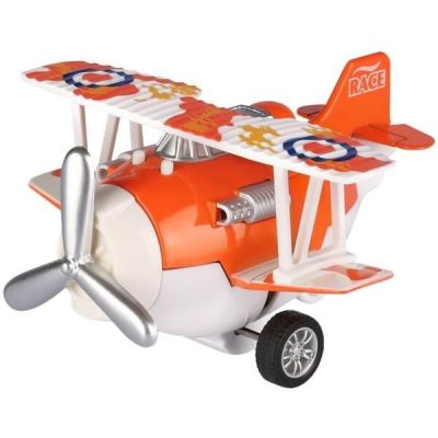 Самолет металический инерционный Same Toy Aircraft оранжевый со светом и музыкой (SY8012Ut-1)