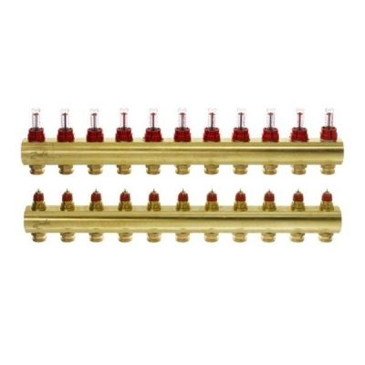 Коллектор теплого пола Danfoss FHF-11F c ротаметрами (088U0531)