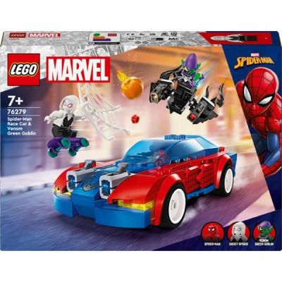 LEGO Marvel Гоночный автомобиль Человека-Паука и Зеленый Гоблин с ядом Венома 76279