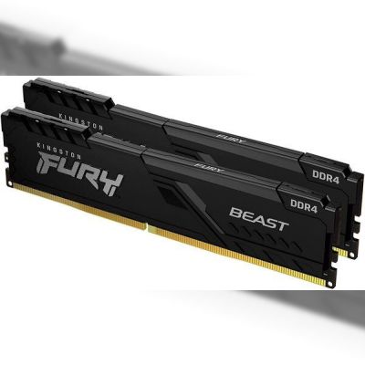 Память для ПК Kingston DDR4 3600 16GB KIT (8GBx2) FURY Beast Black (KF436C17BBK2/16)
