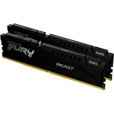 Память ПК Kingston DDR5 16GB KIT (8GBx2) 5200 FURY Beast Черный (KF552C40BBK2-16)