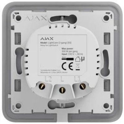 Умное реле Ajax LightCore 2-gang for LightSwitch Jeweler (000029718)