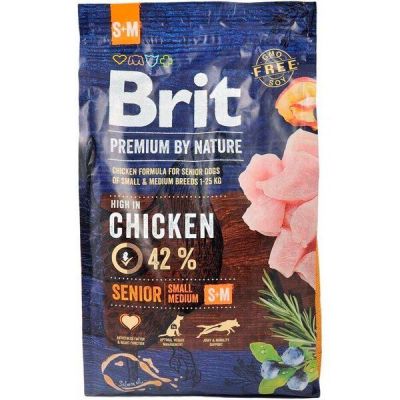Сухой корм Brit Premium для собак мелких и средних пород весом 1-25кг с курицей 3кг