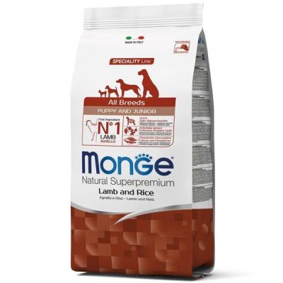 Сухой корм для щенков Monge Dog All breeds Puppy&Junior Salmon&Rice ягненок с рисом, 0,8 кг