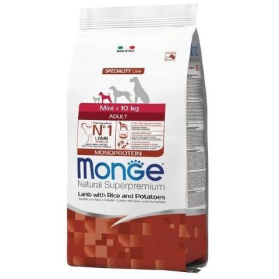 Сухой корм для собак Monge Mini Adult ягненок, рис, картофель 7,5 кг