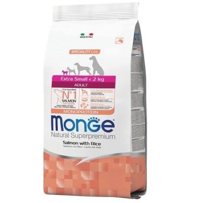 Сухой корм для собак Monge Dog Extra Small Adult лосось с рисом, 2,5 кг