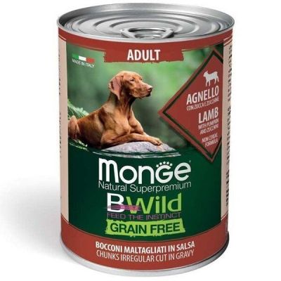 Влажный корм для собак Monge Dog Wet Be Wild Adult ягненок, тыква и цуккини, 400 г