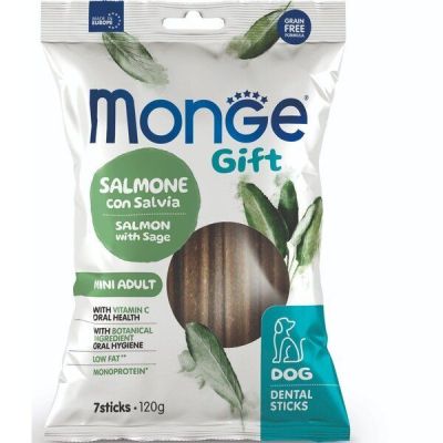 Лакомство для собак Monge Gift Dog Mini лосоcь с шалфеем 120 г