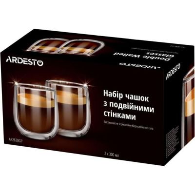 Набор чашек Ardesto с двойными стенками, 300 мл, 2 шт (AR2630GP)