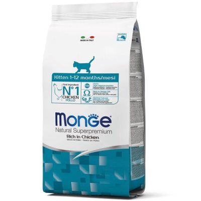 Сухой корм для котят всех пород Monge Cat Kitten со вкусом курицы и риса 1.5 кг