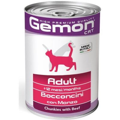 Влажный корм для кошек Gemon cat wet adult с говядиной 415 г