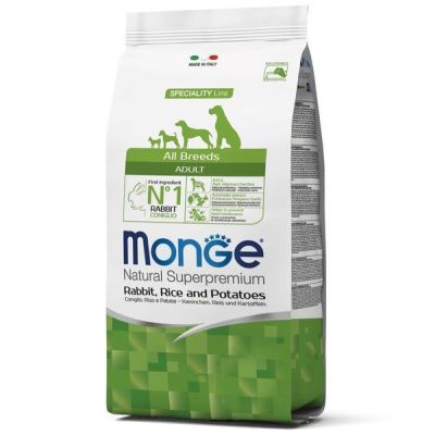 Сухой корм для собак Monge Dog All breeds Adult со вкусом кролика, риса и картофеля 2,5 кг
