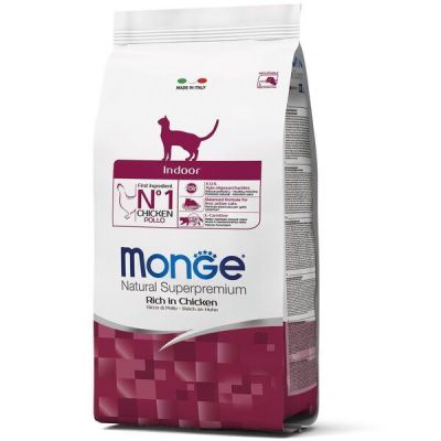 Сухой корм для кошек всех пород Monge Cat Indoor со вкусом курицы и риса 1.5 кг