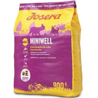 Сухой корм для взрослых собак малых пород Josera Adult Miniwell с птицей, рисом и кукурузой, 900 г