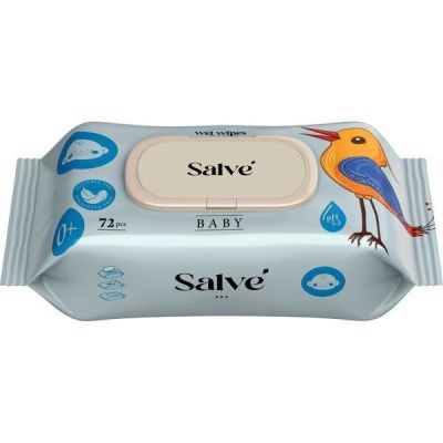 Салфетки влажные детские Salve синие 72шт