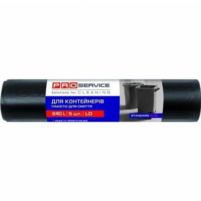 Пакеты для мусора Pro service Standard Plus черные 240л*5шт