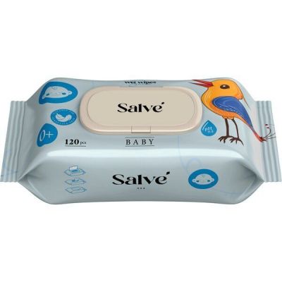 Салфетки влажные детские Salve синие 120шт