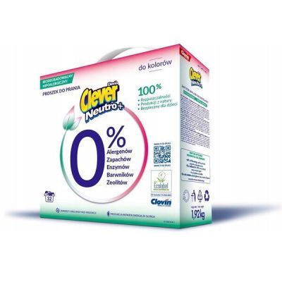 Стиральный порошок Clever Neutro+Color 1,92 кг