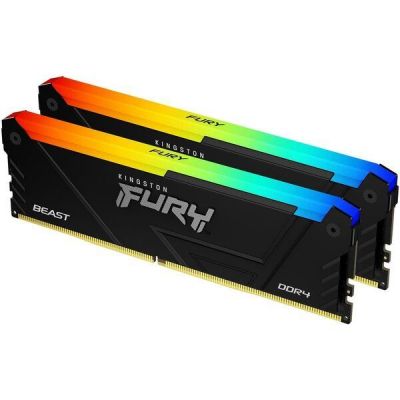 Память для ПК Kingston DDR4 32GB KIT (16GBx2) 3200 FURY Beast RGB (KF432C16BB12AK2/32)