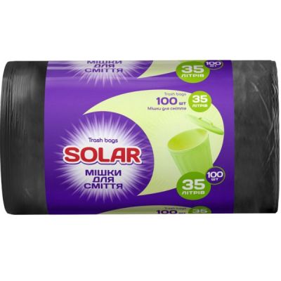 Мусорные пакеты Solar 35л*100шт