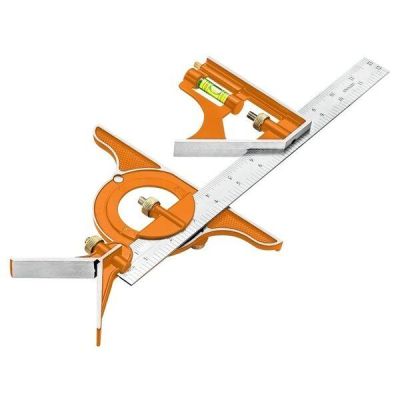 Угольник Neo Tools, мультикомбинированный, 30см, транспортир, пузырьковый уровень на люминиевой ручке