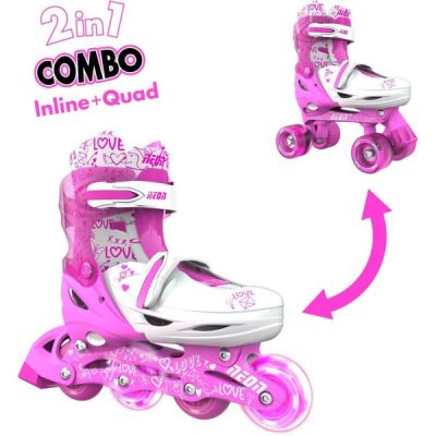 Ролики Neon COMBO SKATES Розовый (размер 34-38)