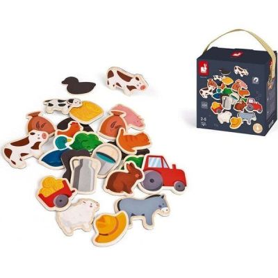 Игровые фигурки на магнитах Janod Ферма 24 эл. (J08157)