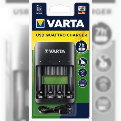 Зарядное устройство Varta Value USB Quattro Charger pro, для АА/ААА аккумуляторов (57652101401)