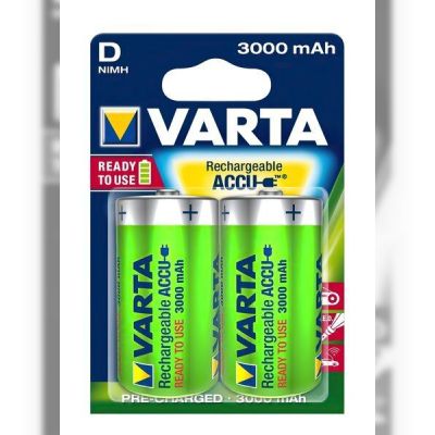 Аккумулятор VARTA NI-MH Power D(LR20) 3000 мАч, 2 шт. (56720101402)