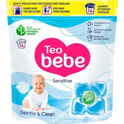 Капсулы для стирки Toe bebe Gentle&Clean Caps Sensitive 14шт