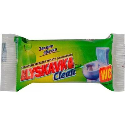 Освежающее средство для унитаза Blyskavka Clean Зеленое яблоко (запасной блок)