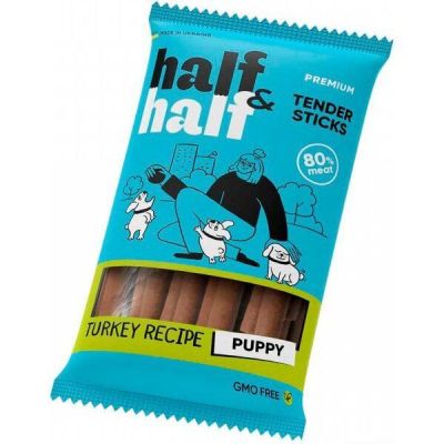 Лакомство для щенков Half&Half в форме мясных палочек с индейкой 100г