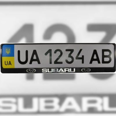 Рамка номерного знака Poputchik пластиковая c объемными буквами Subaru 2шт (24-016)