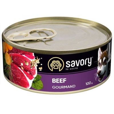 Влажный корм для взрослых собак Savory с говядиной 100г