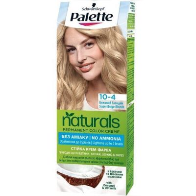 Устойчивая крем-краска для волос Schwarzkopf Palette Naturals без аммиака 10-4 Бежевый блонд 110мл