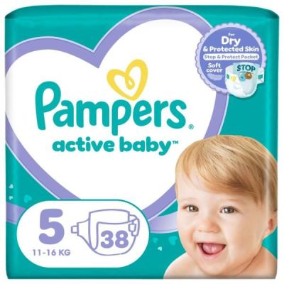 Pampers Подгузники Active Baby размер 5 (11 – 16 кг), 38 шт