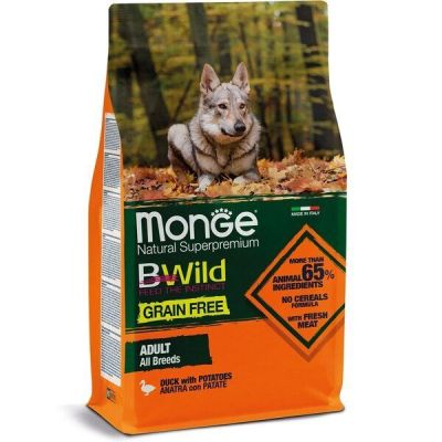 Сухой корм для собак Monge Dog Bwild Gr.Free с уткой 2,5 кг