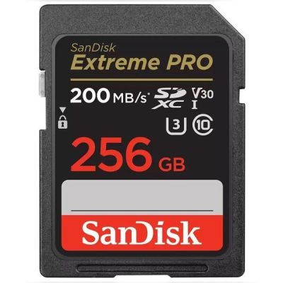 Карта памяти SanDisk SD 256GB C10 UHS-I U3 R200/W140MB/s Extreme Pro V30 (SDSDXXD-256G-GN4IN)
