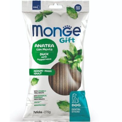 Лакомство для собак Monge Gift Dog Medium & Maxi , утка с мятой, 270 г