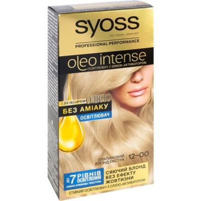 Устойчивая крем-краска SYOSS Oleo Intense 12-00 Серебристый Блонд 115мл