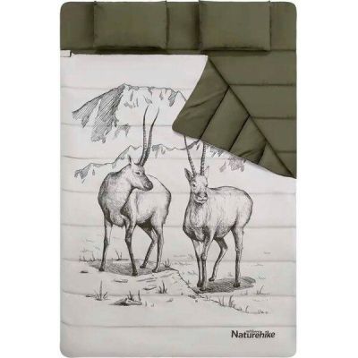 Спальный мешок двухместный с подушками Naturehike NH21MSD06, зеленый
