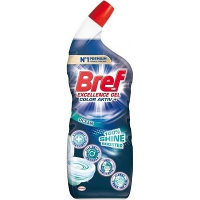 Bref Гель для чистки и дезинфекции унитазов Экселенс Гель Колор Актив+Яркий блеск Океан
