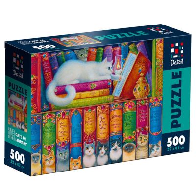 Пазли De.tail Коти в бібліотеці 500 елементів (DT500-11)