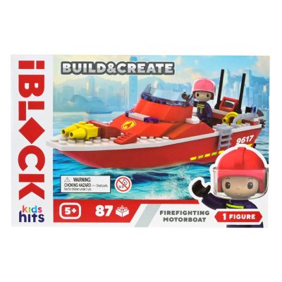 Конструктор IBLOCK Junior Kids hits Build & create Firefighting motorboat (KH43/001/4)